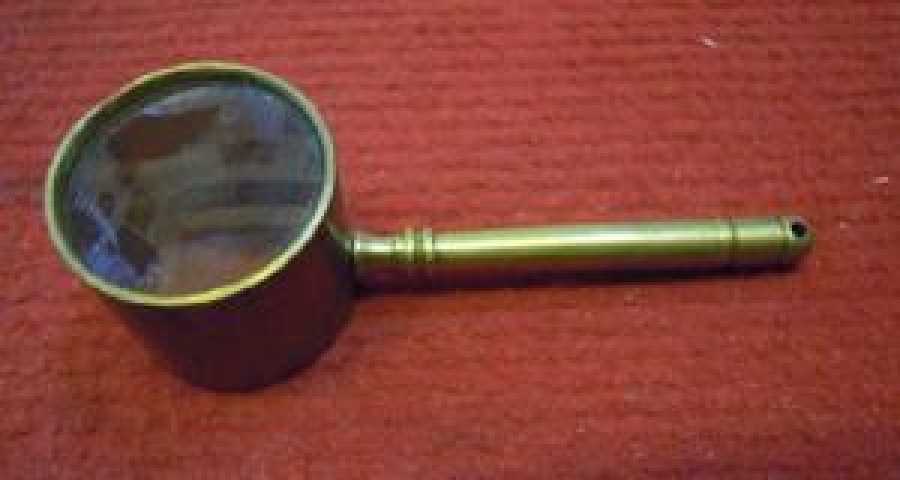 CAM MERCEKLİ KULPLU BRONZ BÜYÜTEÇ