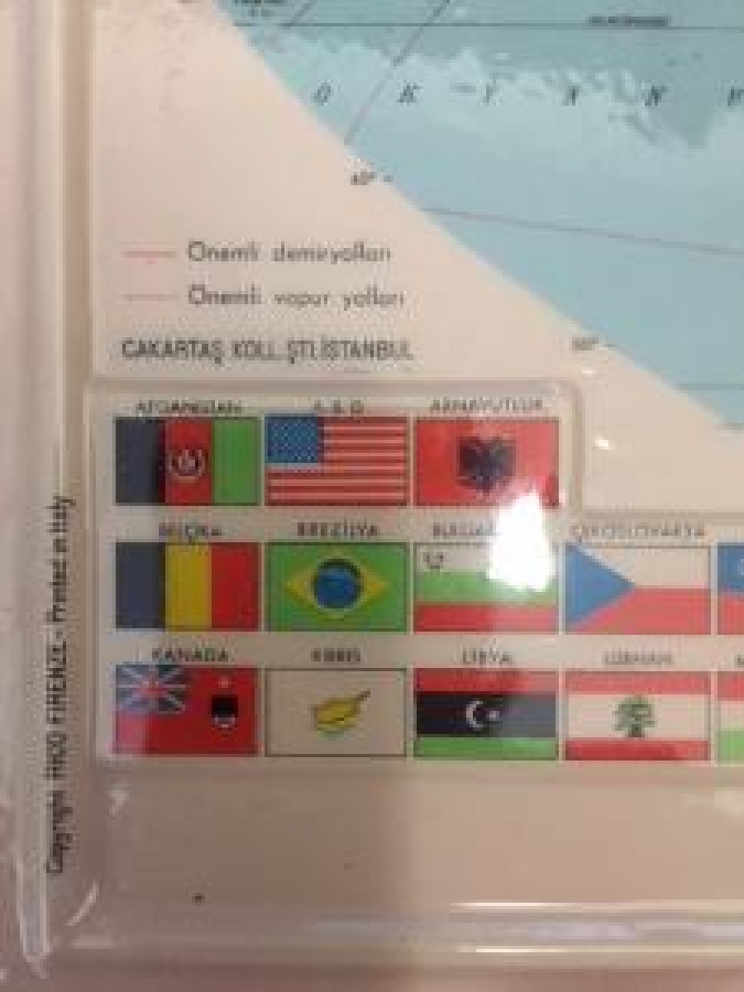 DÜNYA HARİTASI KABARTMA RENKLİ PLASTİK 30 X 21 ÖLÇÜLERDEDİR 