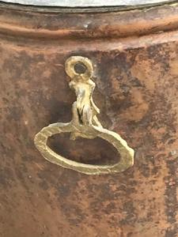 EL DÖVME BAKIR KAPAKLI KULPLU SU KAZAN KULLANIMA HAZIR 