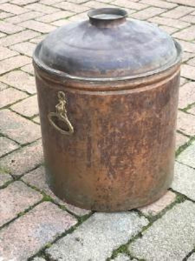 EL DÖVME BAKIR KAPAKLI KULPLU SU KAZAN KULLANIMA HAZIR 