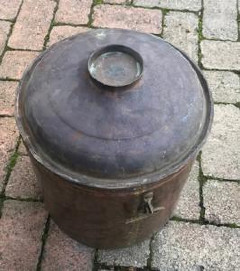 EL DÖVME BAKIR KAPAKLI KULPLU SU KAZAN KULLANIMA HAZIR 