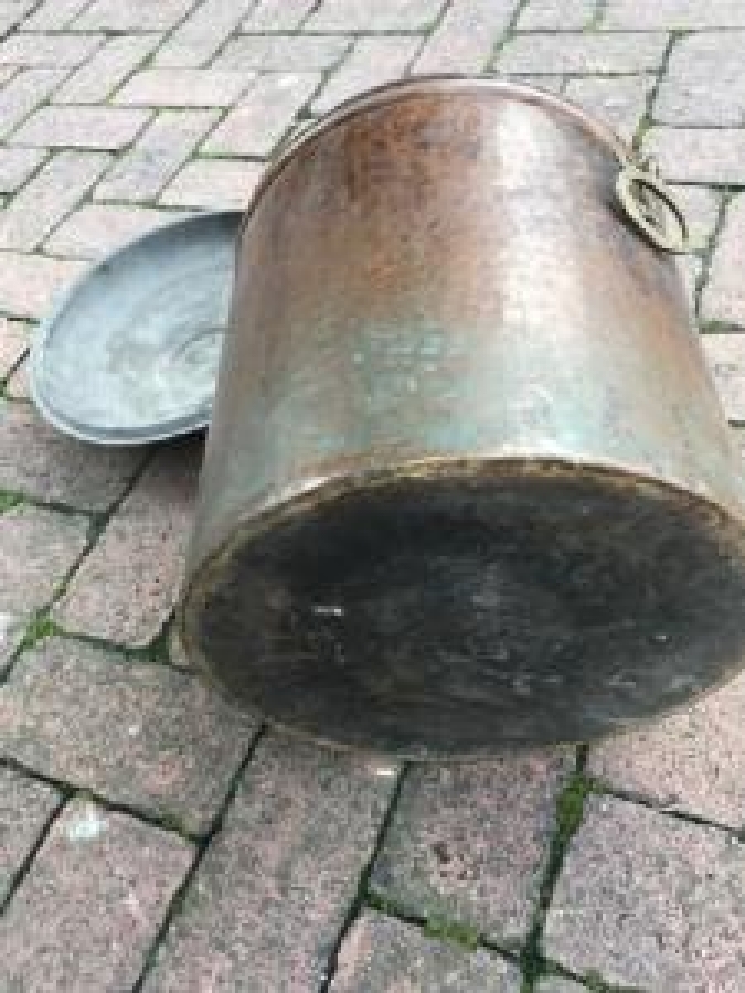 EL DÖVME BAKIR KAPAKLI KULPLU SU KAZAN KULLANIMA HAZIR 