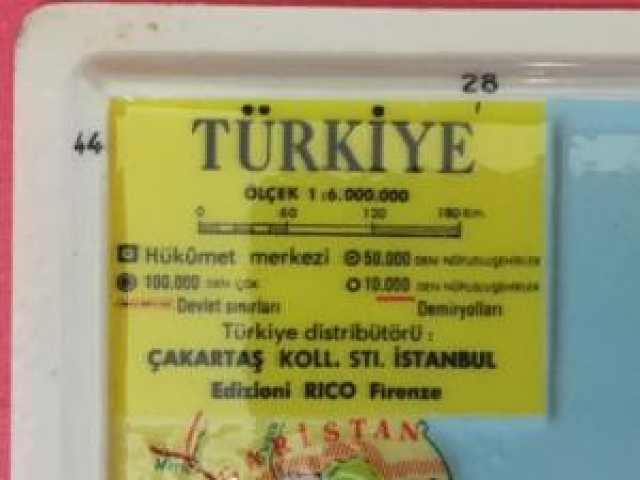 KABARTMA PLASTİK TÜRKİYE HARİTA 30 X 21 İTALYAN 