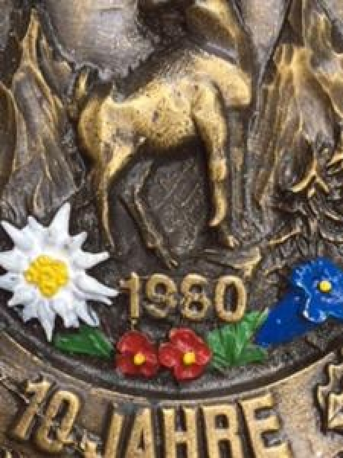 KARWENDEL-WANDER-CLUB-SCHORNDORF 10 JAHRE 1980 BRONZ DUVAR TABAK 