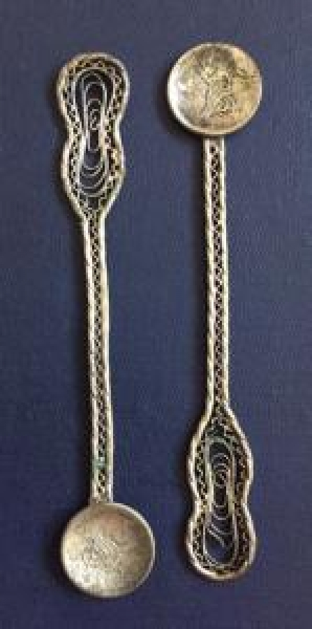 OSMANLI TELKARİ TURALI GÜMÜŞ KAŞIK TAKIMI KUTUSUNDA 6 ADET 