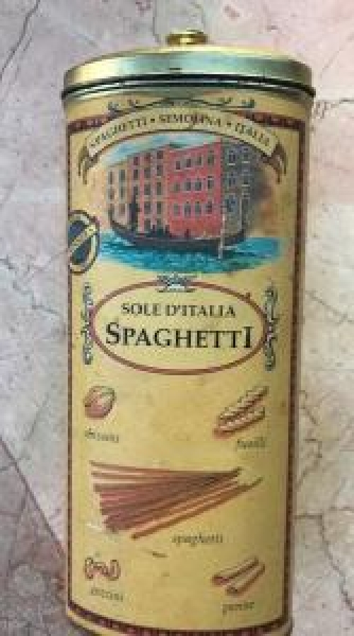 SPAGHETTI .SEMOLINA. ITALIA SOLE D'İTALIA SPAGHETTİ TENEKE KUTU 