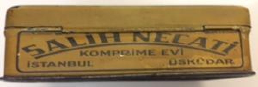 BOŞ KAPAKLI TENEKE KUTU SALİH NECATİ KOMPRİME EVİ ÜSKÜDAR İSTANBUL 1920 