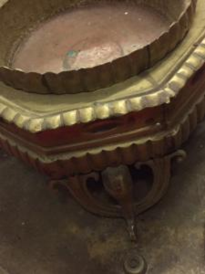 KAPAKLI MANGAL TAM TAKIM OSMANLI SÜLEYMANİYE İŞİ PİRİNÇ KOMPLE EL İŞÇİLİKLİ ORJİNAL YEDİ KÖŞELİ PİRİNC TEPSİLİ KONAK İŞİ  MANGAL 