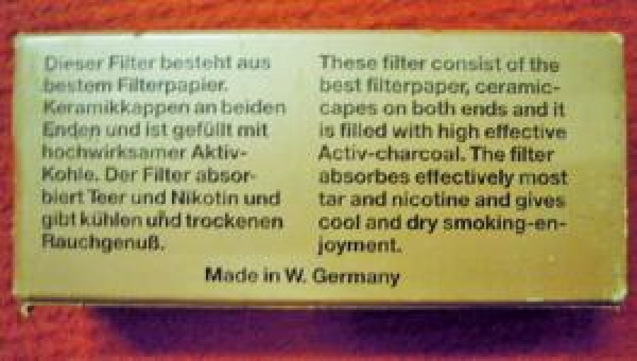 PİPO FİLTRE AKTIV 6 MM KOHLE FILTER GIGJ FÜR PFEİFEN, ZİGARREN - UND ZİGARETTENSPİTZEN FOR PİPES,