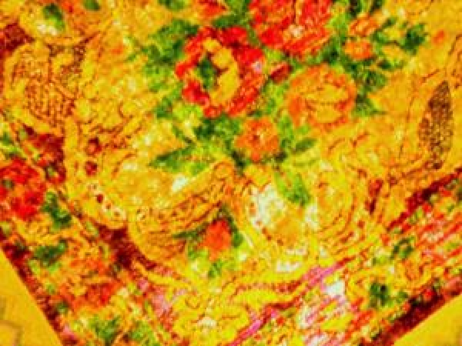 FLOŞ İPEKSİ DOKUMA CANLI RENK YATAK ORTUSU 1960 LI YILLAR 