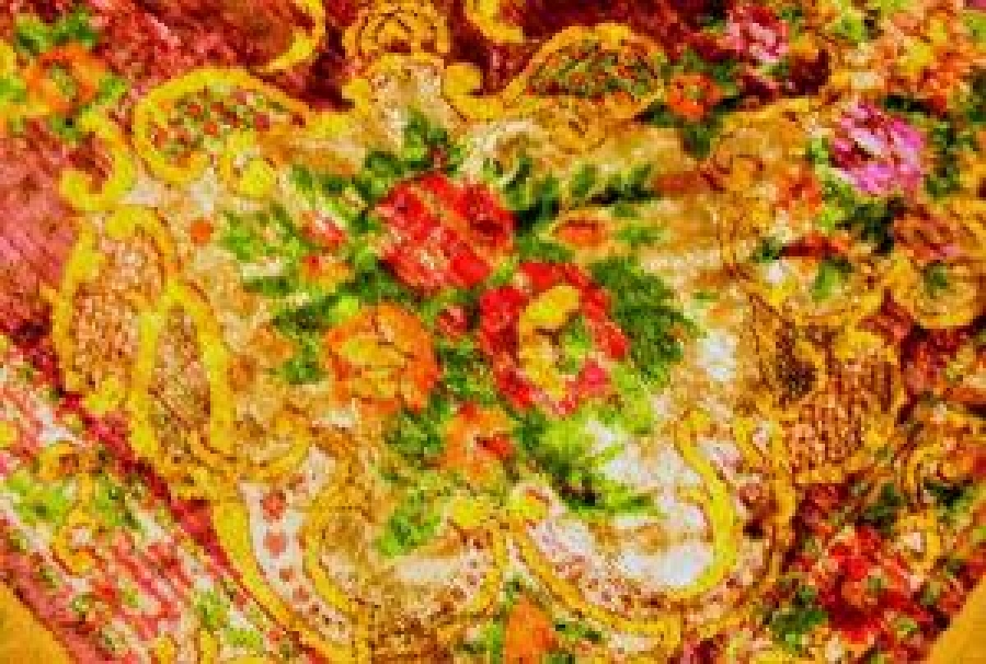 FLOŞ İPEKSİ DOKUMA CANLI RENK YATAK ORTUSU 1960 LI YILLAR 