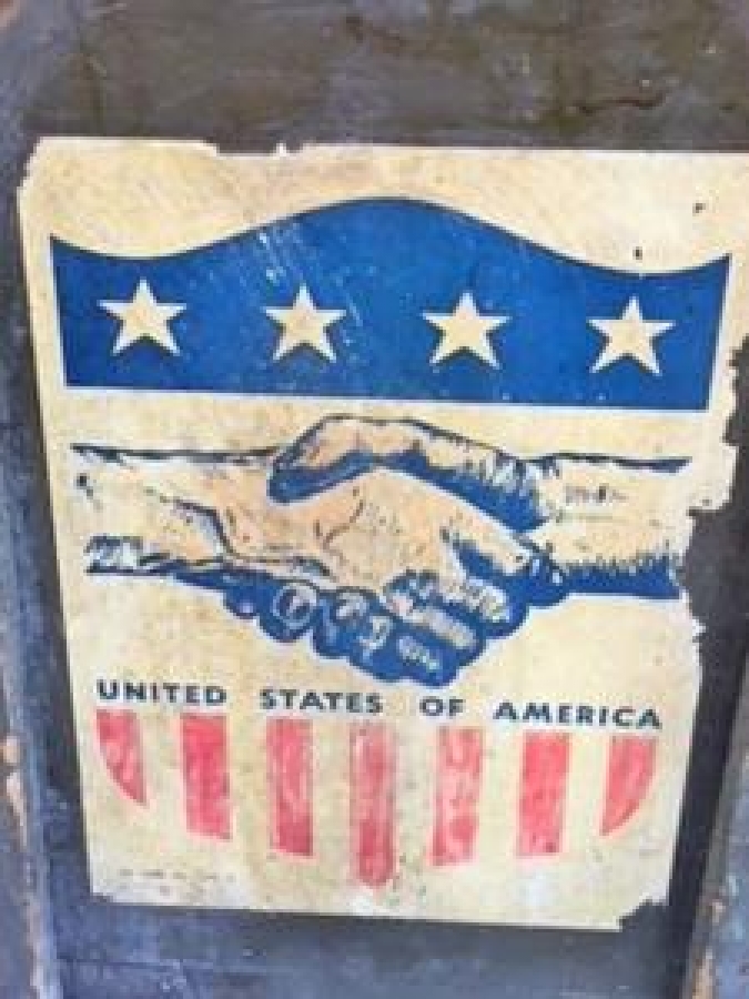 1947 AMERİKAN MARSHAL YARDIM SANDIGI EL YAPIMI ORTA BOY SANDIK UNITED STATES OF AMERİCA 