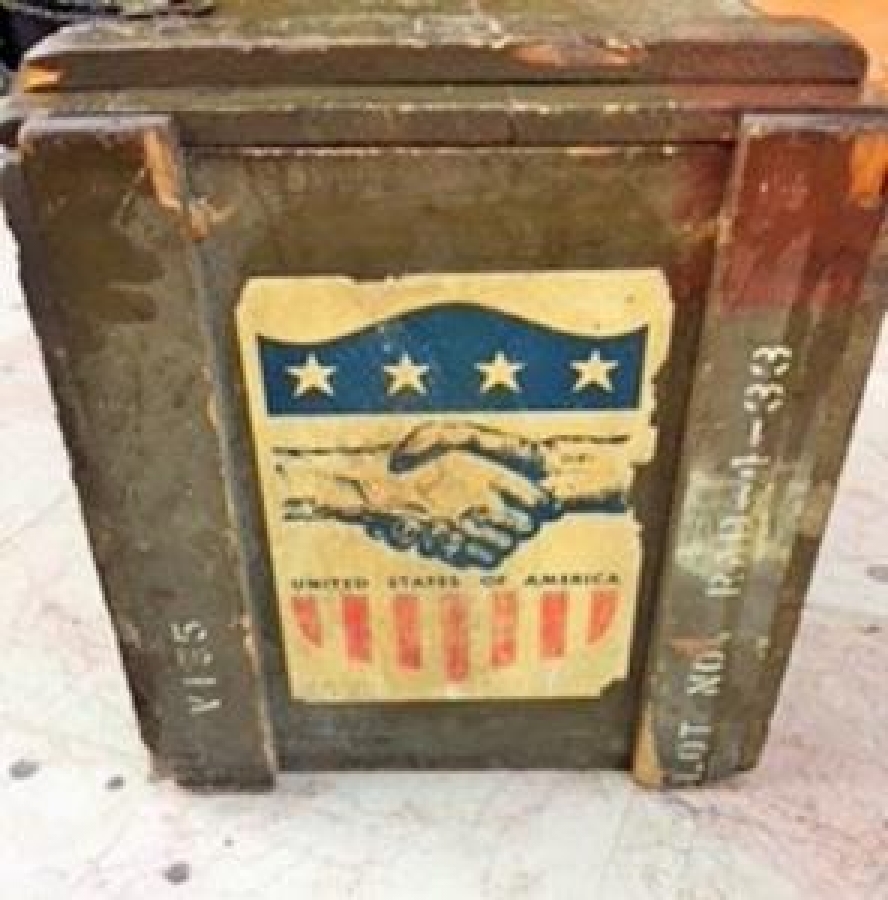 1947 AMERİKAN MARSHAL YARDIM SANDIGI EL YAPIMI ORTA BOY SANDIK UNITED STATES OF AMERİCA 