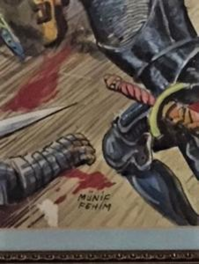 MÜNİF FEHİM  OSMANLI ALBATROS DENİZ SAVAŞLARI BARBAROS HAYRETTİN PAŞA KOMUTASINDA SANATÇI MÜNİF FEHİM İMZALI ORJİNAL ESER 