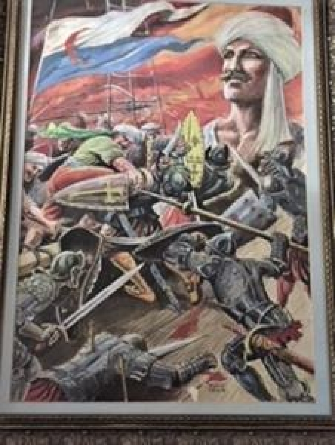 MÜNİF FEHİM  OSMANLI ALBATROS DENİZ SAVAŞLARI BARBAROS HAYRETTİN PAŞA KOMUTASINDA SANATÇI MÜNİF FEHİM İMZALI ORJİNAL ESER 