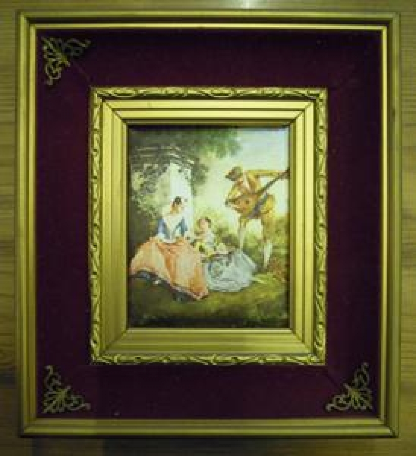 İPEK BASKI ÇİFT ÇERÇEVE FRANSIZ TABLO