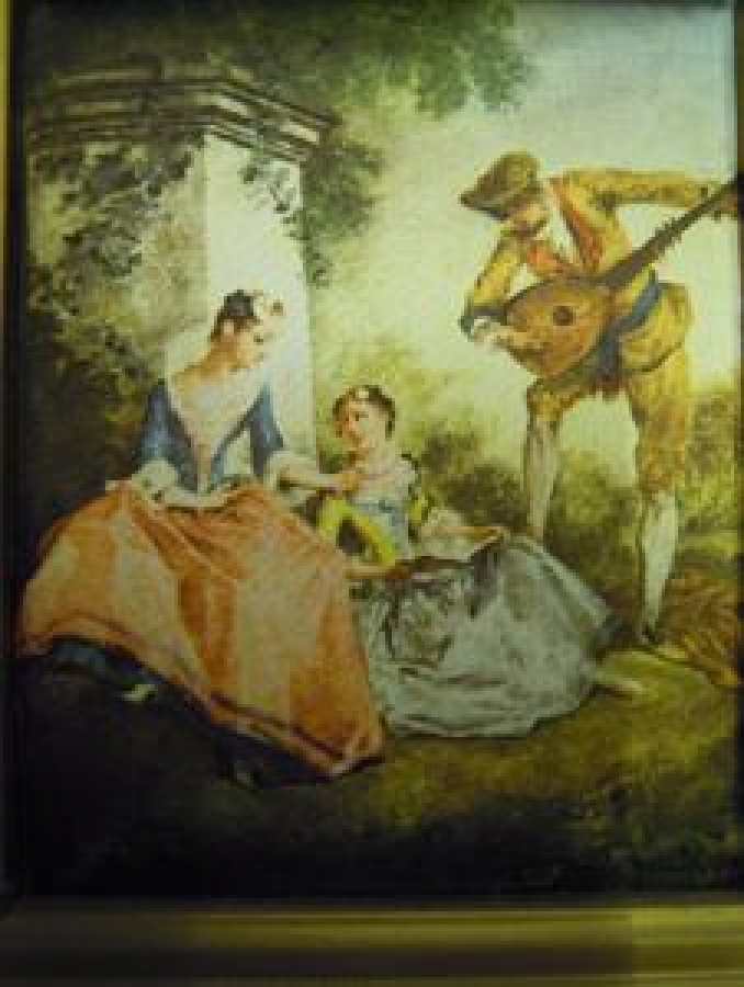 İPEK BASKI ÇİFT ÇERÇEVE FRANSIZ TABLO