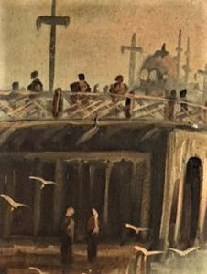 KARAKÖY DEN EMİNÖNÜ YAĞLI BOYA RESİM SANATÇI İMZALI TABLO 