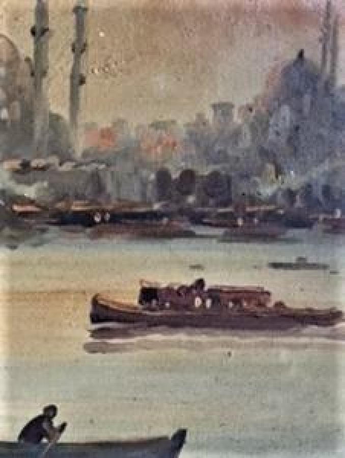 KARAKÖY DEN EMİNÖNÜ YAĞLI BOYA RESİM SANATÇI İMZALI TABLO 