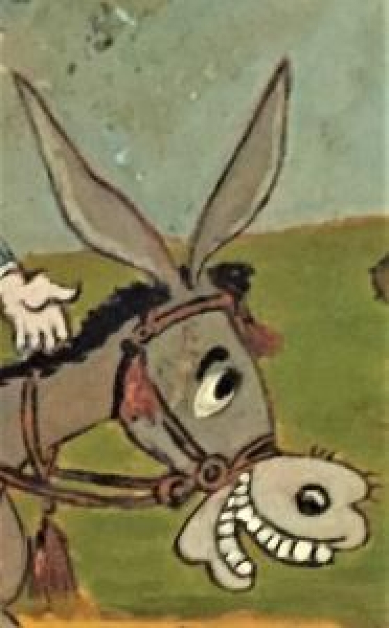 NASRETTİN HOCA AHŞAP YAĞLI BOYA S.ENŞAYLAN SANATÇI İMZALI 21 CM ÇAP