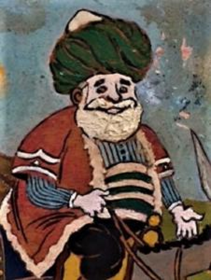 NASRETTİN HOCA AHŞAP YAĞLI BOYA S.ENŞAYLAN SANATÇI İMZALI 21 CM ÇAP