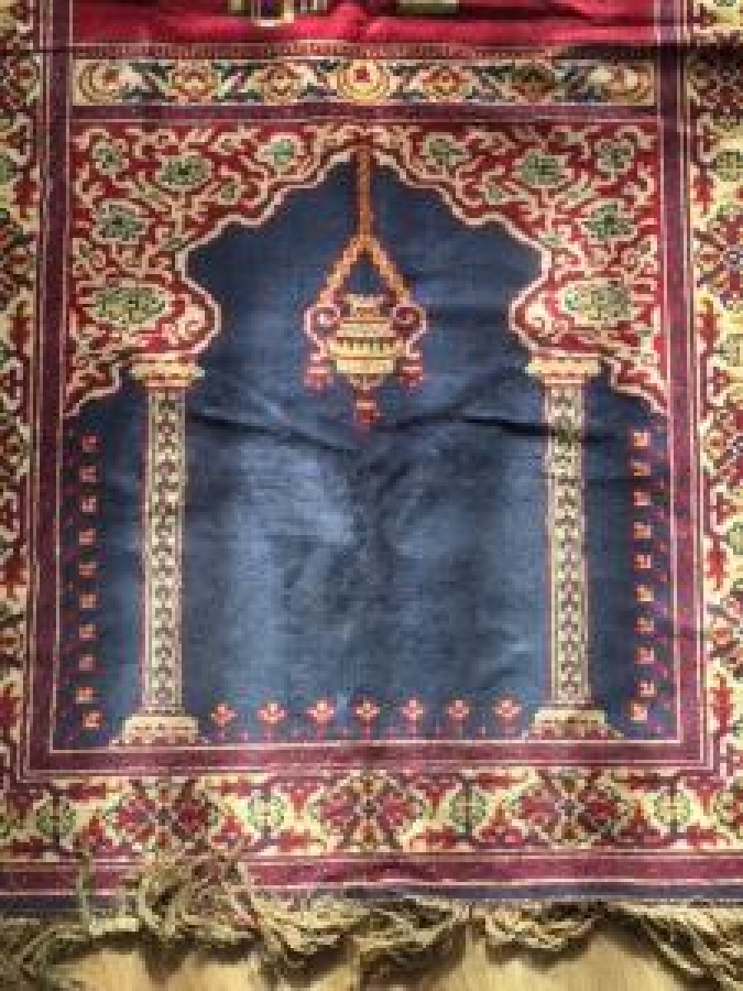 OSMANLI SONU MEKKE CENNET TASVİRLİ NAMAZ SECCADE 