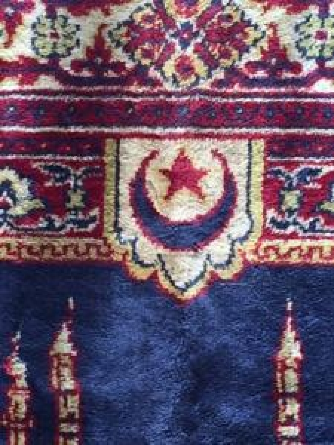 OSMANLI SONU MEKKE CENNET TASVİRLİ NAMAZ SECCADE 