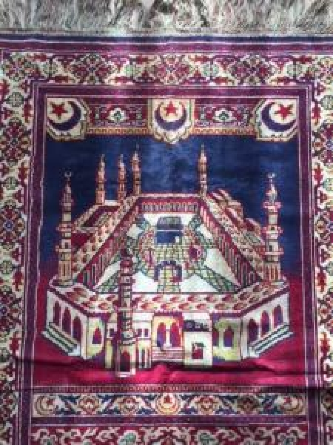 OSMANLI SONU MEKKE CENNET TASVİRLİ NAMAZ SECCADE 