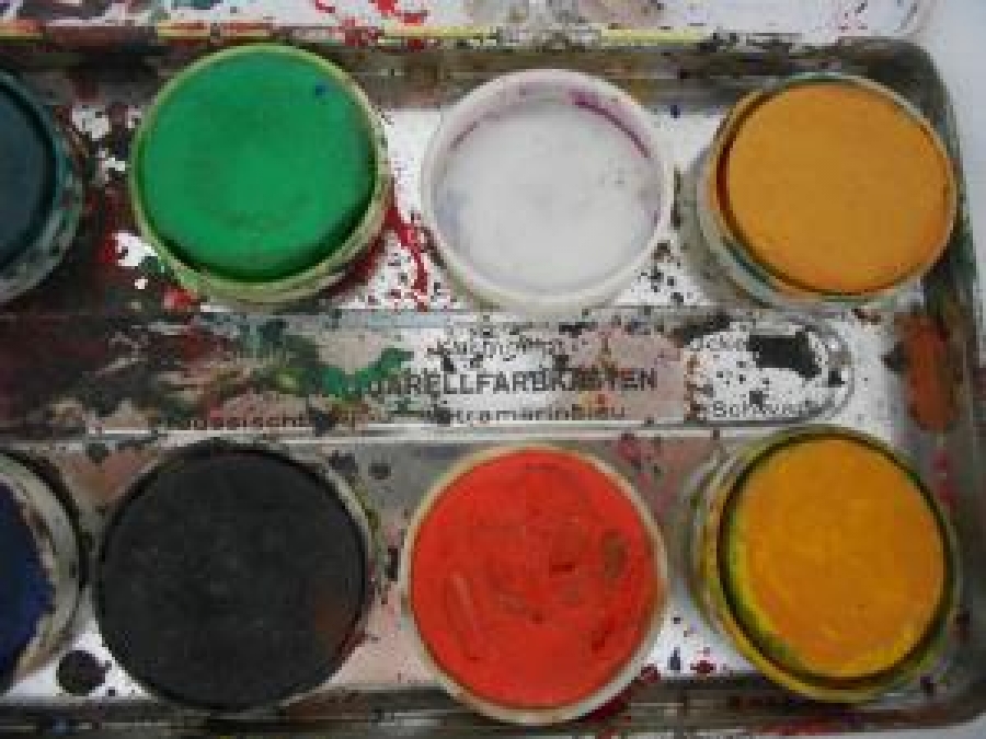 PELİKAN TENEKE KUTUSUNDA KULLANILMIŞ SULU BOYA