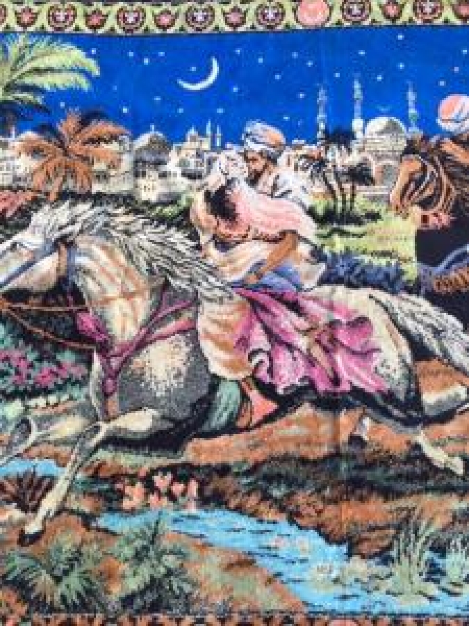 SARAYDAN KIZ KAÇIRMA DUVAR HALI RENKLER CANLI 60 LI YILLAR 