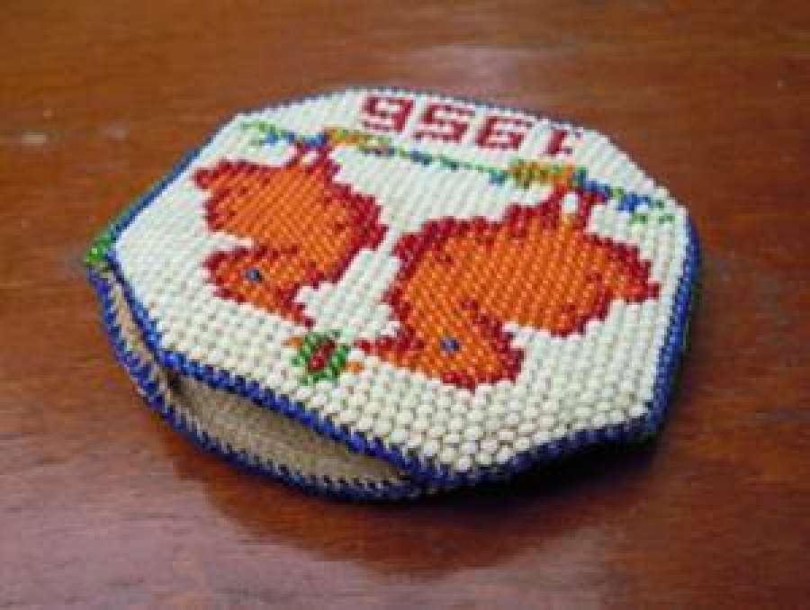 1956 BABASINDAN HAS.DEMİ-REL-HATIRA 1956 HAPİSHANE BONCUK İŞİ ÇANTA 