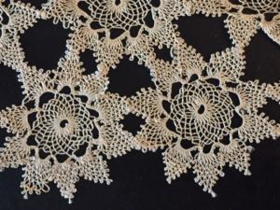 DANTEL TIĞ İŞİ KAHVE TEPSİ ÖRTÜSÜ KREM RENK 