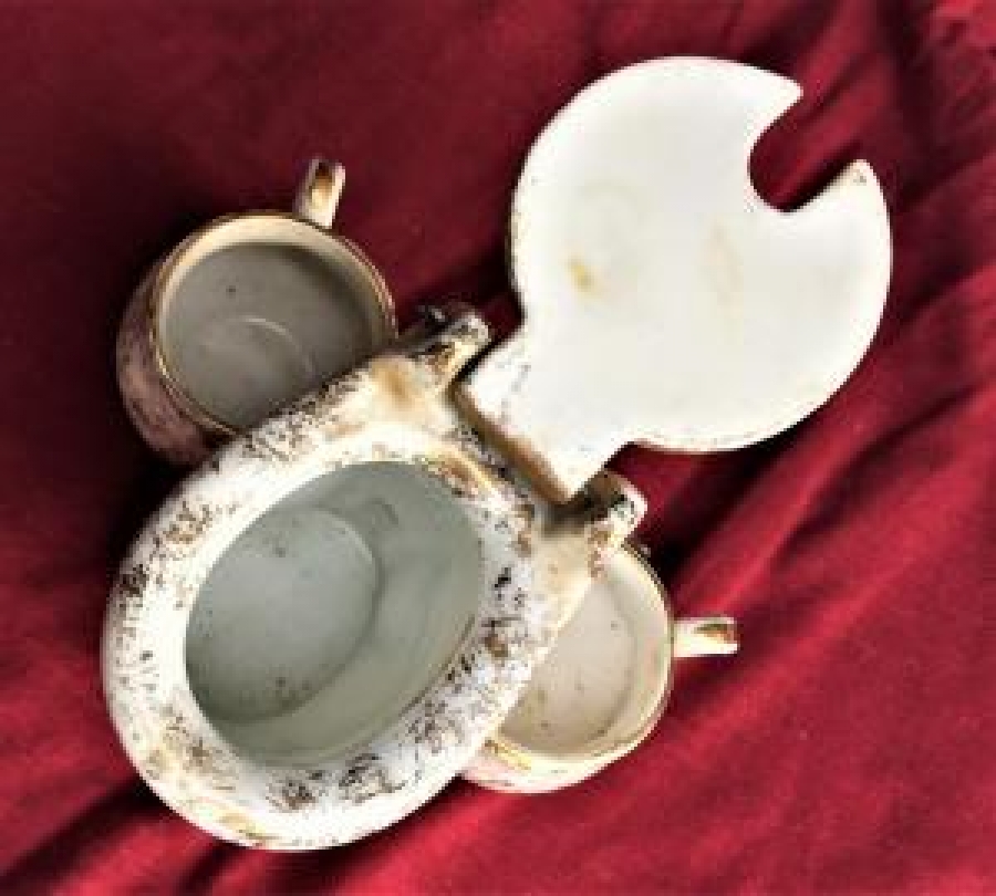 LİMOGES KAPAKLI PORSELEN DAMGALI ÜÇLÜ SOS VE BAHARATLIK