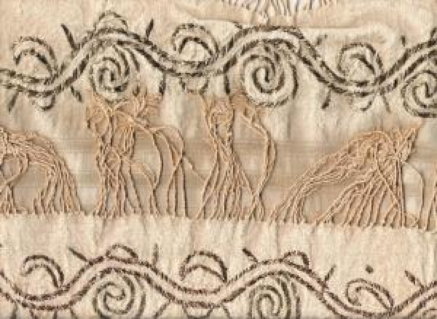 OSMANLI PÜSKÜLLÜ TEL KIRMA YAĞLIK 80 X 38 ÖLÇÜLERDE 