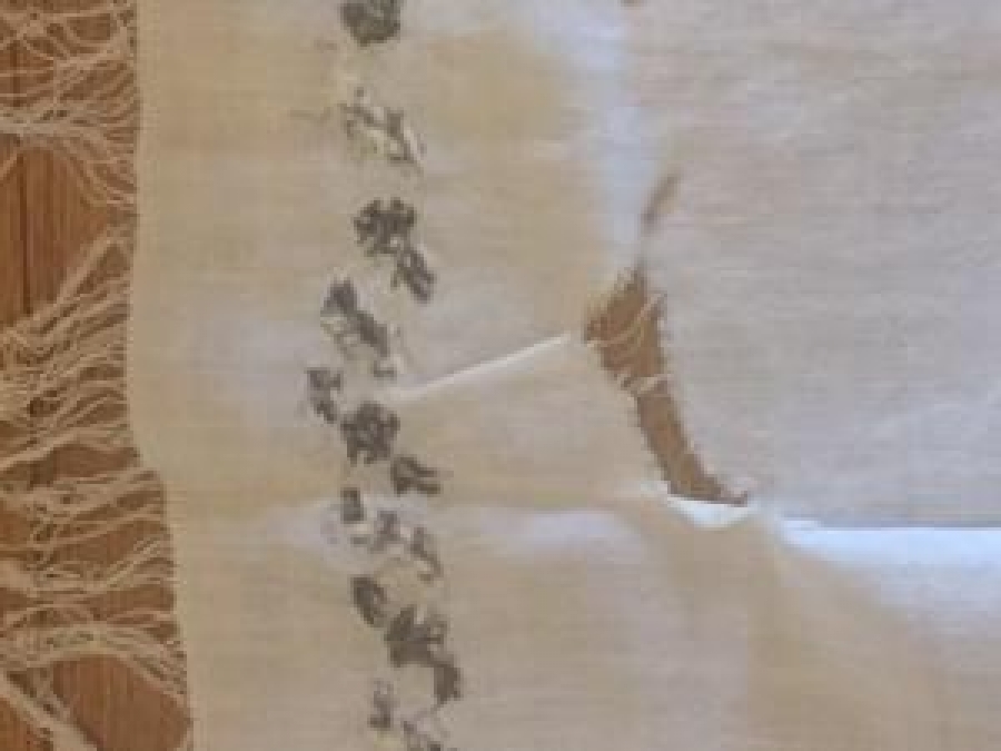 OSMANLI SAÇAKLI YAĞLIK BEYAZ TEL KIRMA İŞÇİLİKLİ YORGUN 54 X 105 ÖLÇÜLERDE 