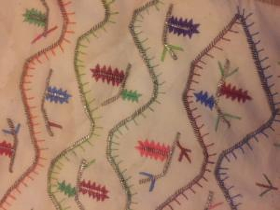 TEL KIRMA OSMANLI KAZ AYAĞI MOTİFLİ EL İŞİ YAĞLIK 