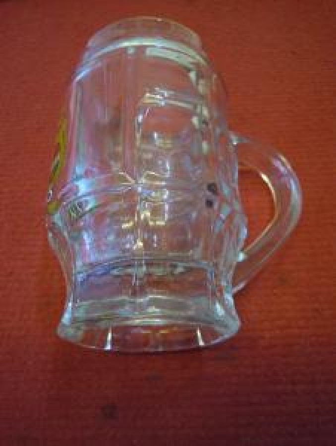 VELTINS BİRA KULPLU KALIN CAMDAN ÜZERİ REKLAMLI KUPA BARDAK