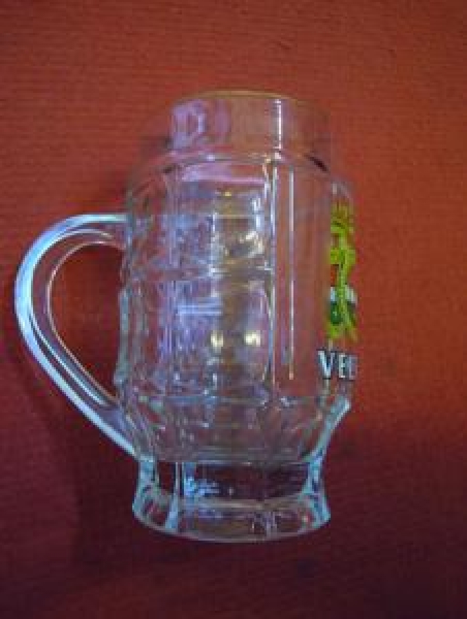 VELTINS BİRA KULPLU KALIN CAMDAN ÜZERİ REKLAMLI KUPA BARDAK