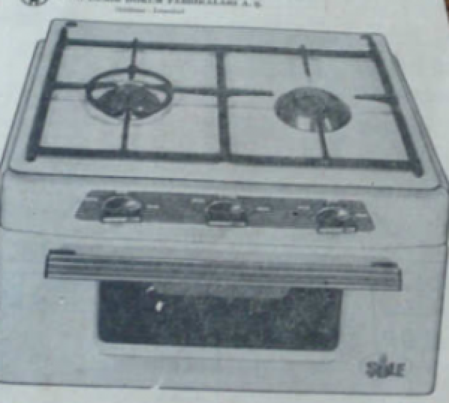 DEMİRDÖKÜM SÜLE ÇİFT GÖZLÜ OCAK FIRIN HAVA GAZI BUTAN GAZ İLE ÇALIŞAN 1970 MODEL 