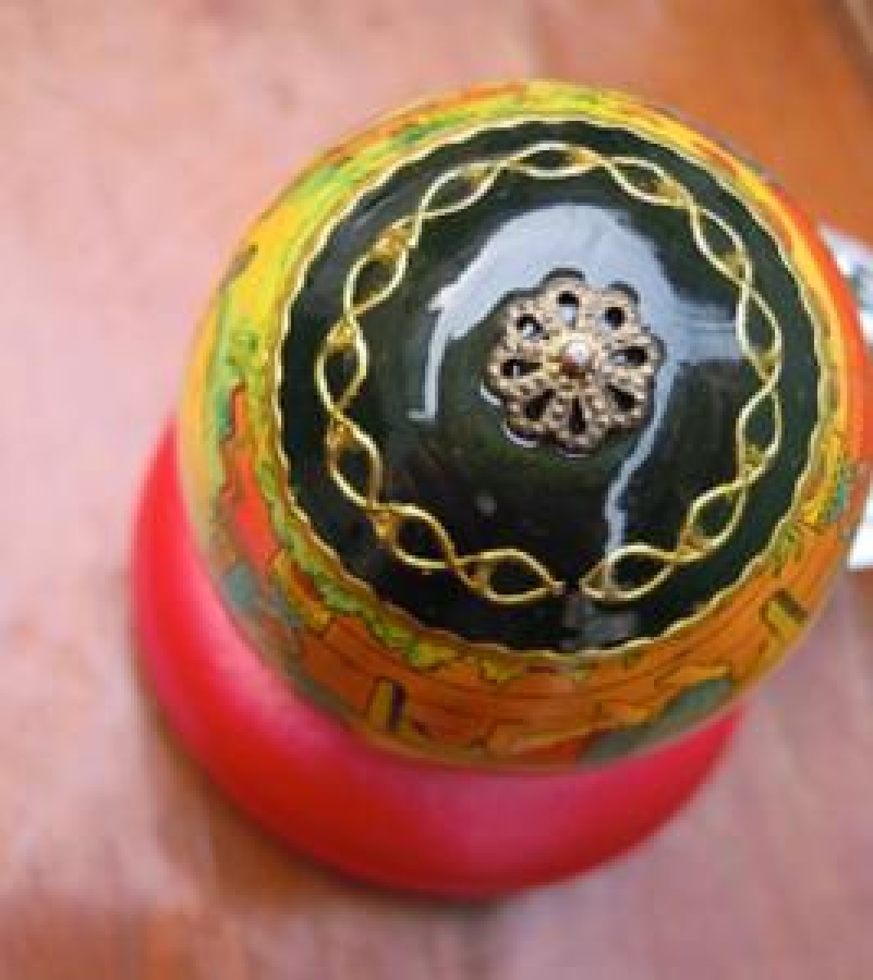 TENEKE PASKALYA HEDİYE CAM AĞACA ASILAN YUMURTA EL BOYAMA 