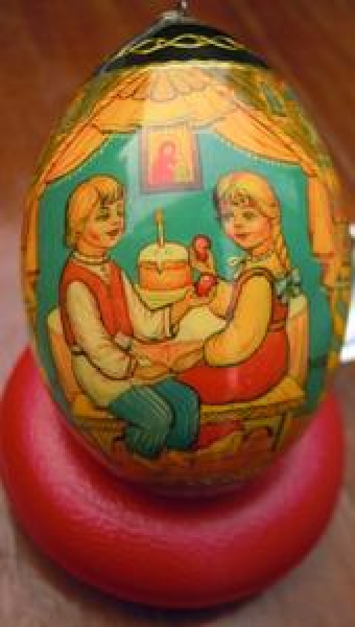 TENEKE PASKALYA HEDİYE CAM AĞACA ASILAN YUMURTA EL BOYAMA 
