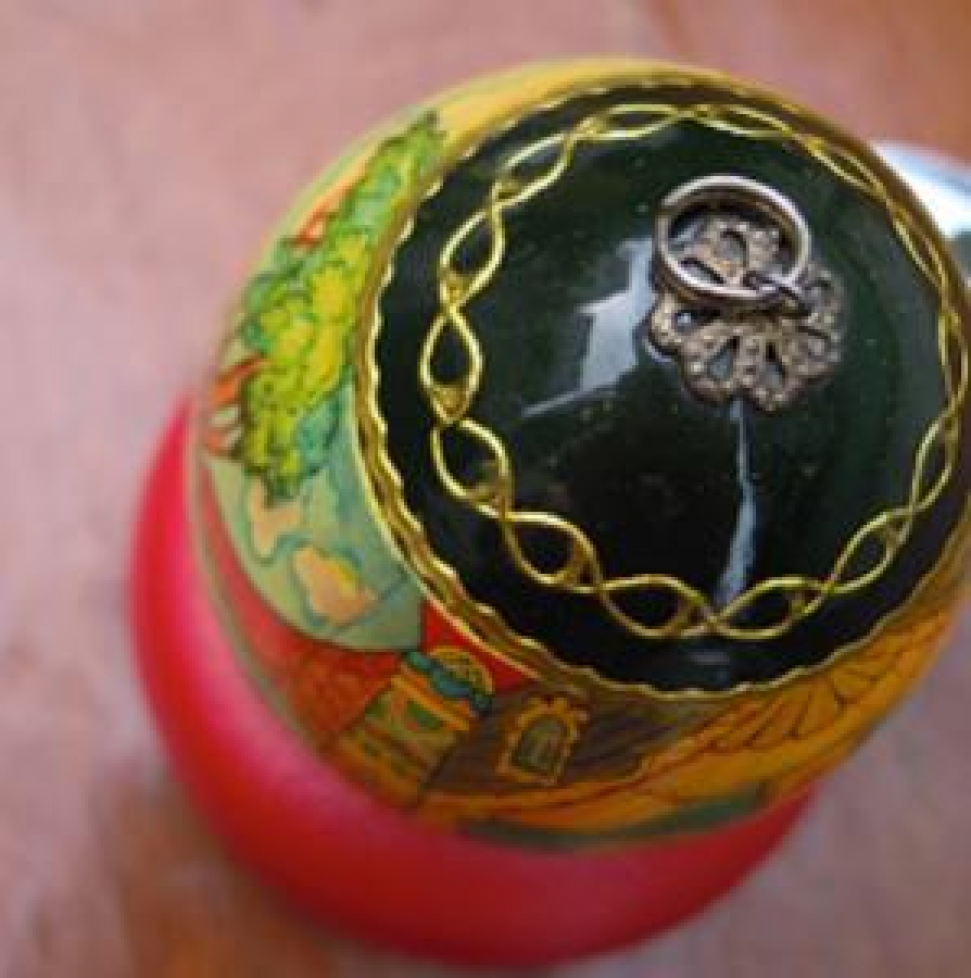 TENEKE PASKALYA HEDİYE CAM AĞACA ASILAN YUMURTA EL BOYAMA 