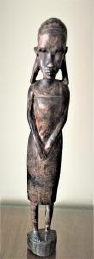 UZAK DOĞU EL YAPIM KARA ZEYTİN  AGACINDAN SAVAŞCILAR AHŞAP ESKERLER  BAY BAYAN FİGÜRLER BOYU 30 CM   