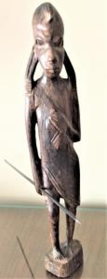 UZAK DOĞU EL YAPIM KARA ZEYTİN  AGACINDAN SAVAŞCILAR AHŞAP ESKERLER  BAY BAYAN FİGÜRLER BOYU 30 CM   