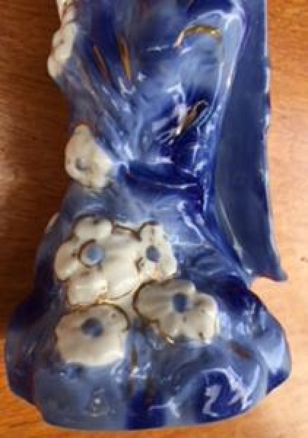 DAMGALI SANATÇI ÖZEL PORSELEN KOBALT MAVİSİ VAZO 