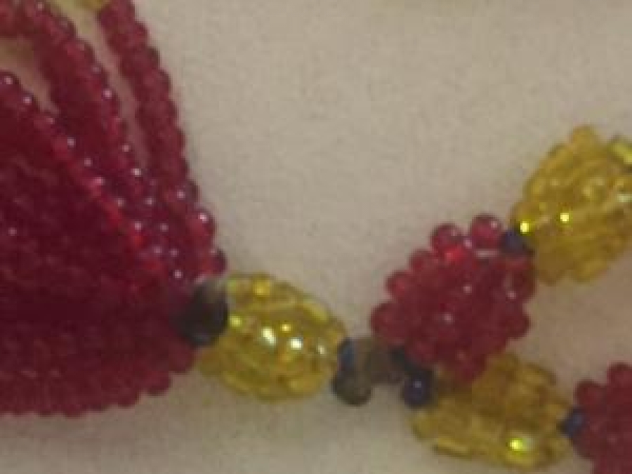 EL İŞİ HAPİSHANE İŞİ SARI KIRMIZI BONCUK İŞİ TESPİH 