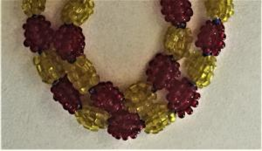 EL İŞİ HAPİSHANE İŞİ SARI KIRMIZI BONCUK İŞİ TESPİH 