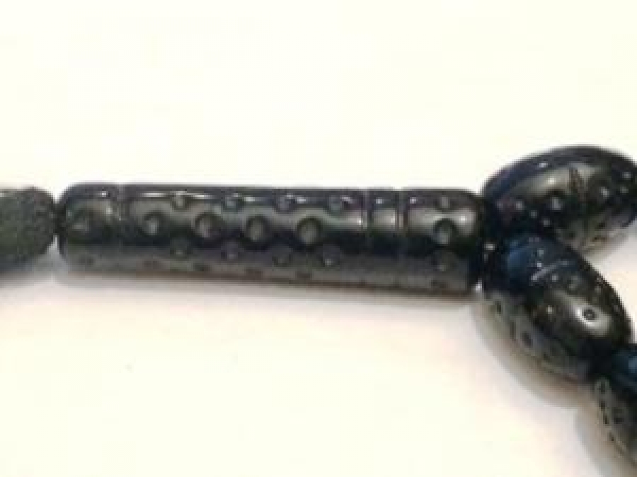 EL YAPIM 33 LÜK SİYAH CAM TESPİH 