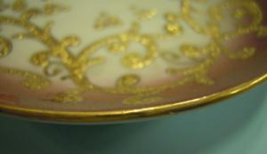 KÜTAHYA PORSELEN ALTIN İŞLEME EL İŞİ ÖZEL TASARIM TABAK 