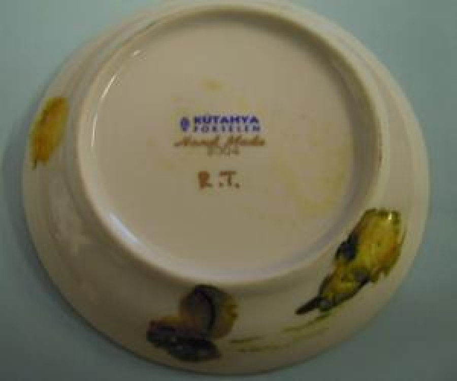 KÜTAHYA PORSELEN ALTIN İŞLEME EL İŞİ ÖZEL TASARIM TABAK 